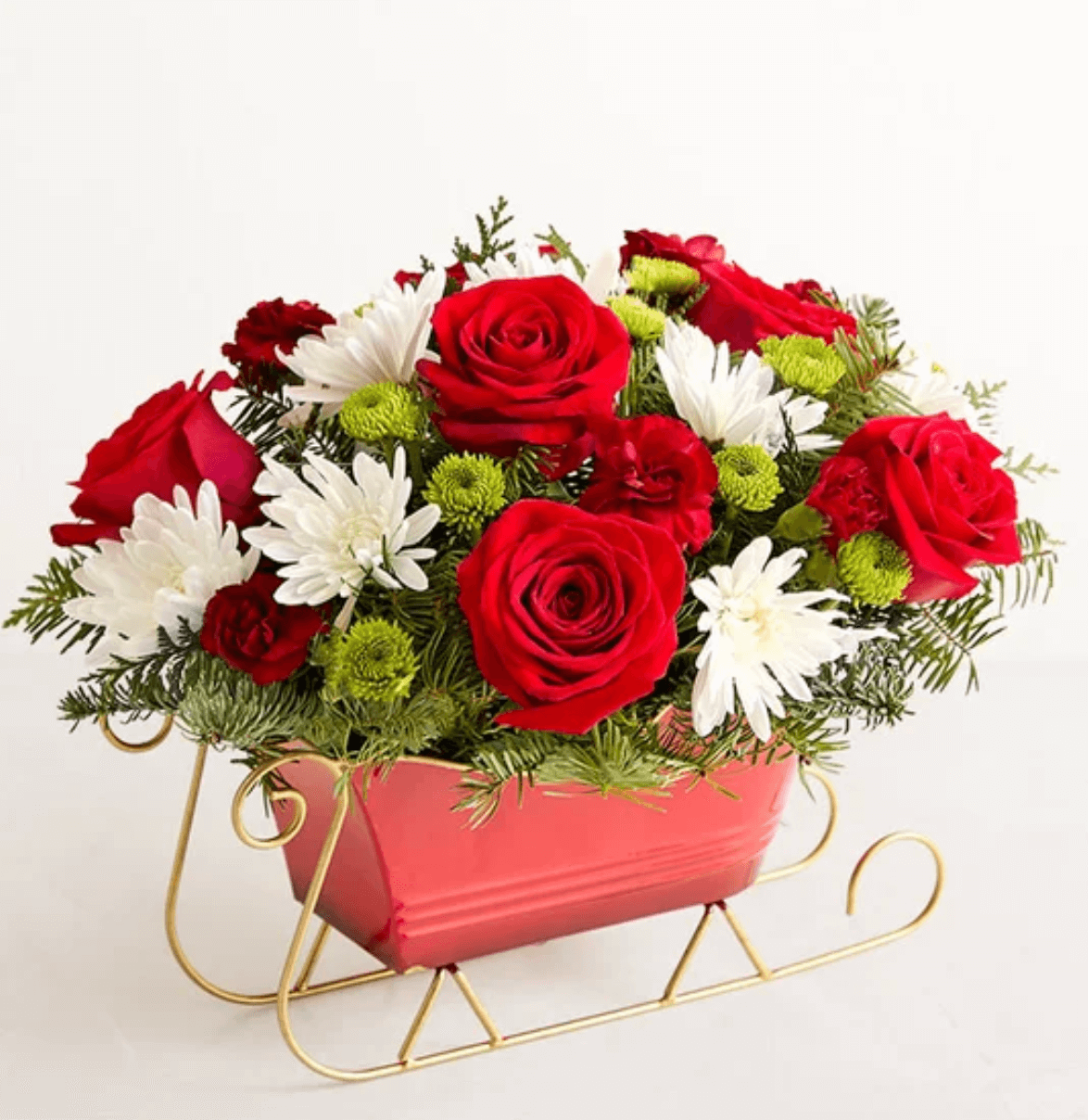 sleigh holiday flowers 